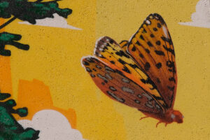 butterfly depicted in a mural