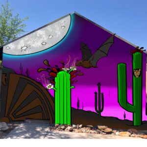 Mockup of part of the Arivaca Pollinator Pathway Project Mural